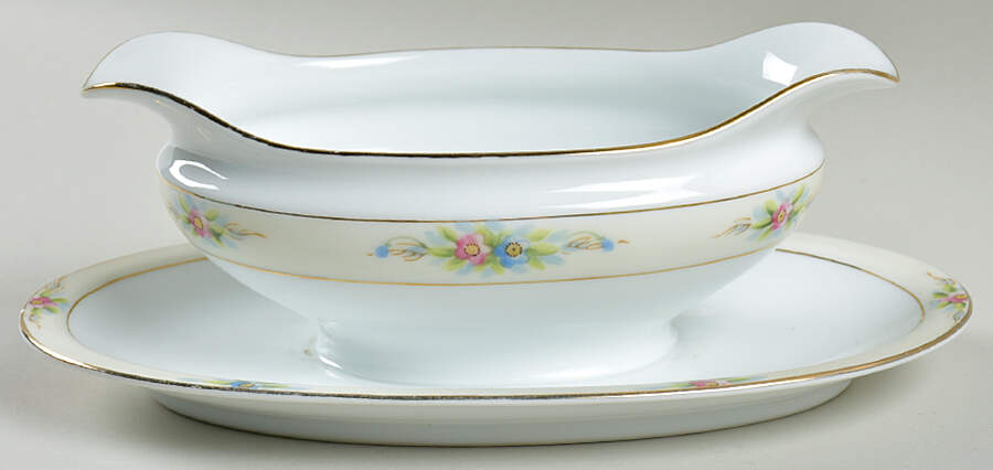 The Sedan Gravy Boat with Attached Underplate by Noritake-1