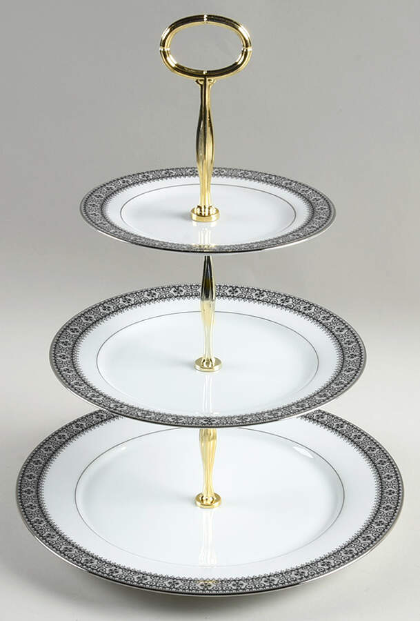 Segovia 13 7/8"-14 1/4" 3-Tiered Serving Tray(DP,SP,BB) HC by Noritake-1