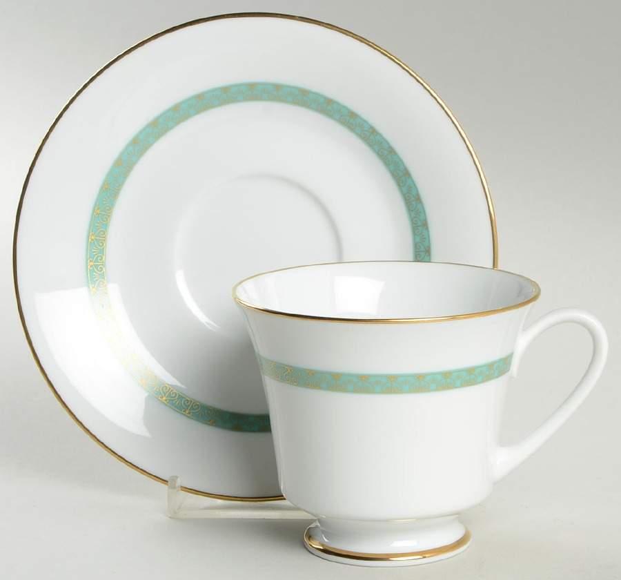 Serenity Footed Cup & Saucer Set by Noritake-1