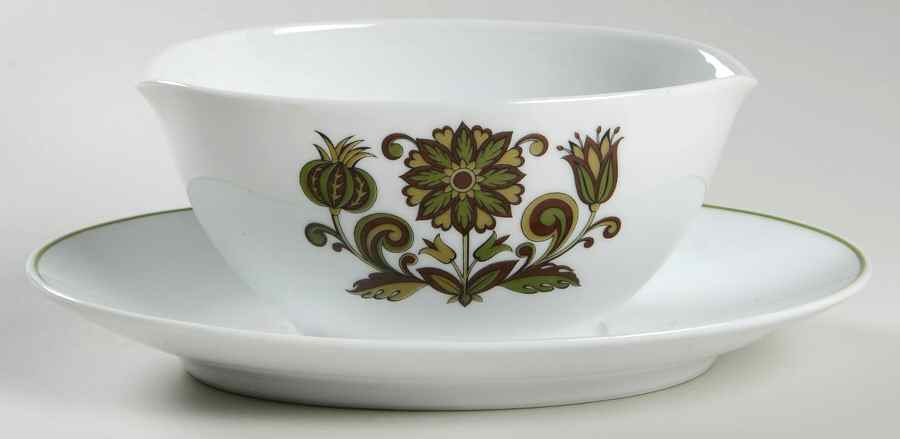 September Song Gravy Boat with Attached Underplate by Noritake-1
