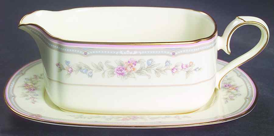 Sestina Gravy Boat & Underplate (Relish/Butter) by Noritake-1