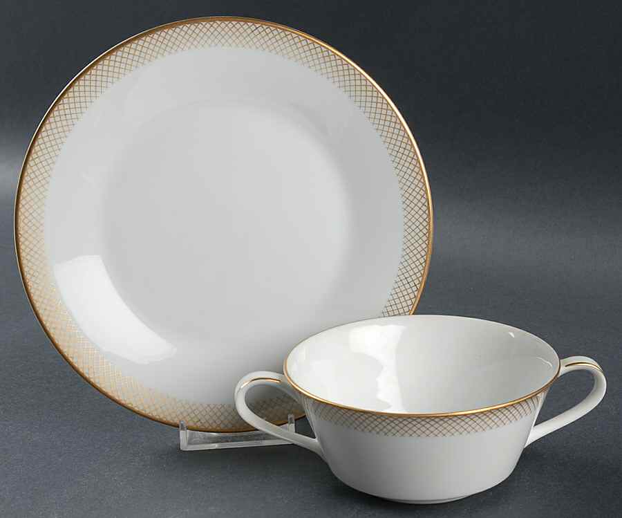 Seville Flat Cream Soup Bowl & Saucer Set by Noritake-1