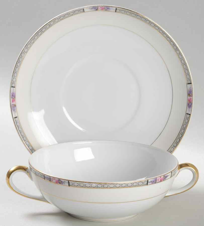 Seville Flat Cream Soup Bowl & Saucer Set by Noritake-1