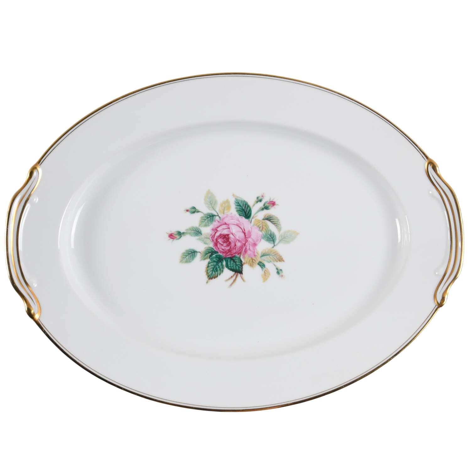 Sharon (Gold Trim) 14" Oval Serving Platter by Noritake-1