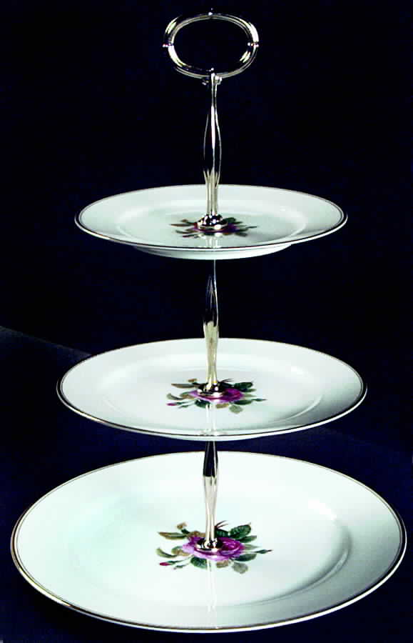 Sharon (Gold Trim) 13 7/8"-14 1/4" 3-Tiered Serving Tray(DP,SP,BB) HC by Noritake-1