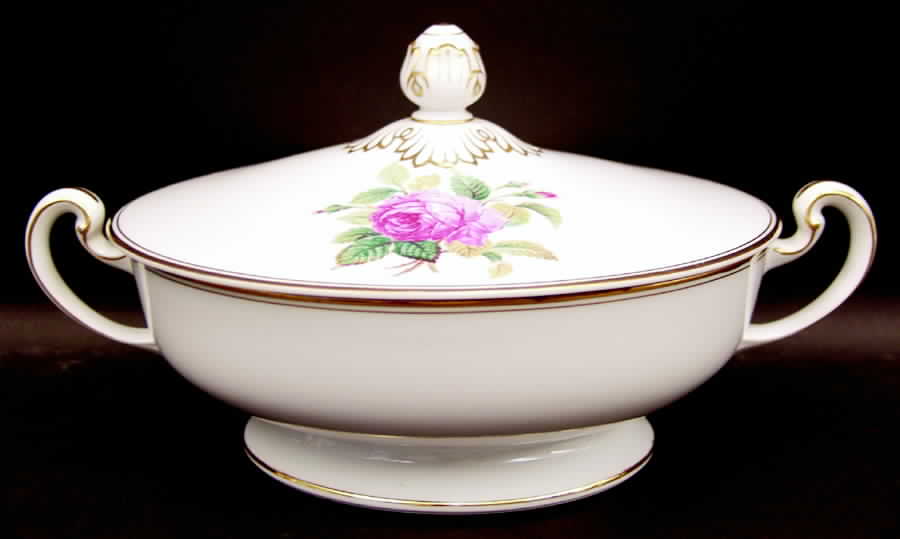 Sharon (Gold Trim) Round Covered Vegetable by Noritake-1