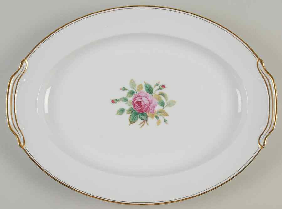 Sharon (Gold Trim) 16" Oval Serving Platter by Noritake-1