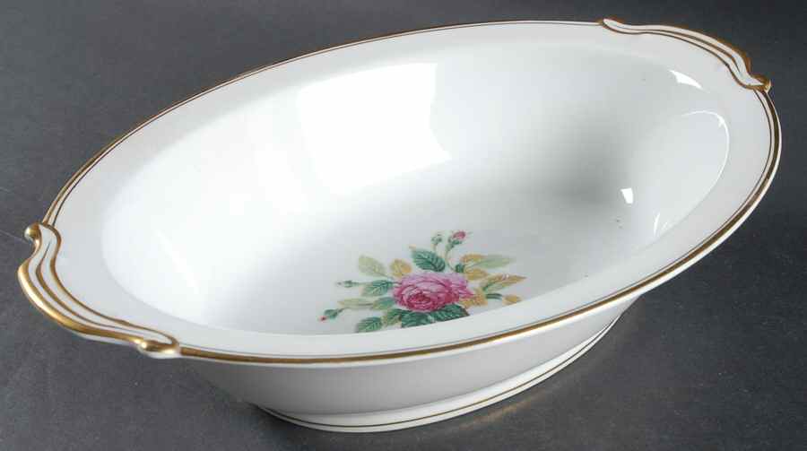 Sharon (Gold Trim) 10" Oval Vegetable Bowl by Noritake-1