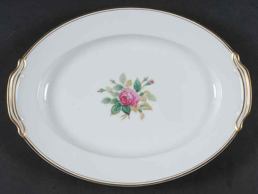 Sharon (Gold Trim) 11" Oval Serving Platter by Noritake-1