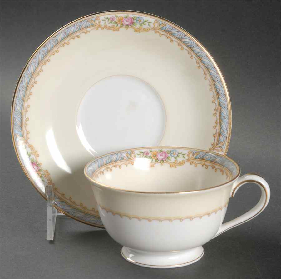 Shalimar Footed Cup & Saucer Set by Noritake-1