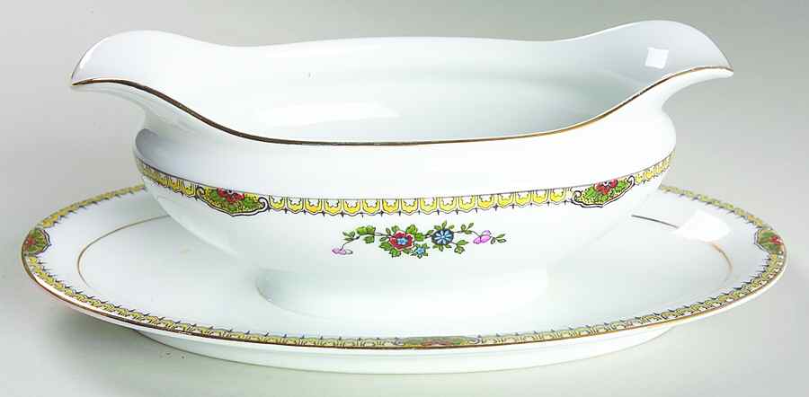 Shantung Gravy Boat with Attached Underplate by Noritake-1