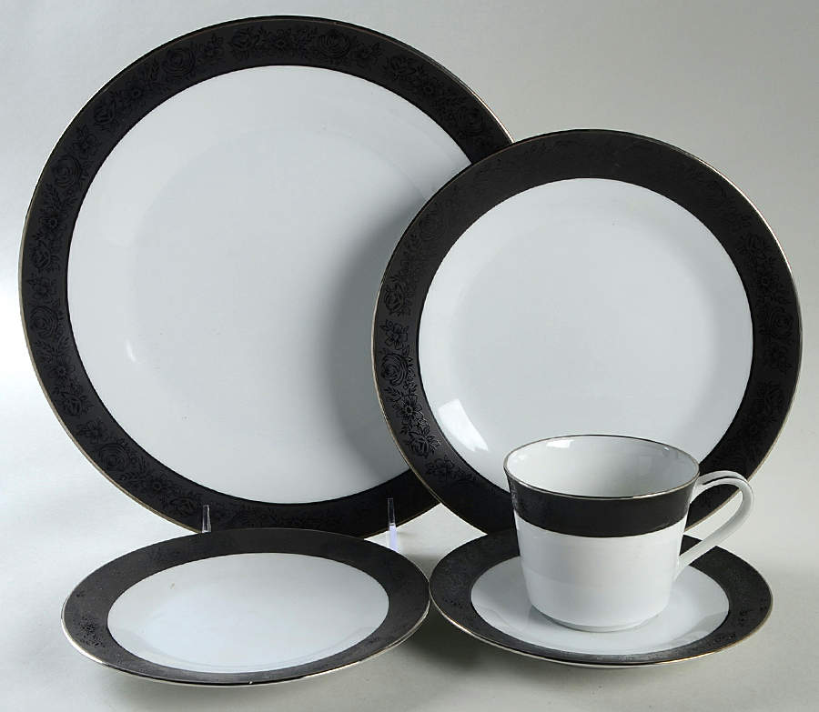 Sharon (Platinum Trim) 5 Piece Place Setting by Noritake-1