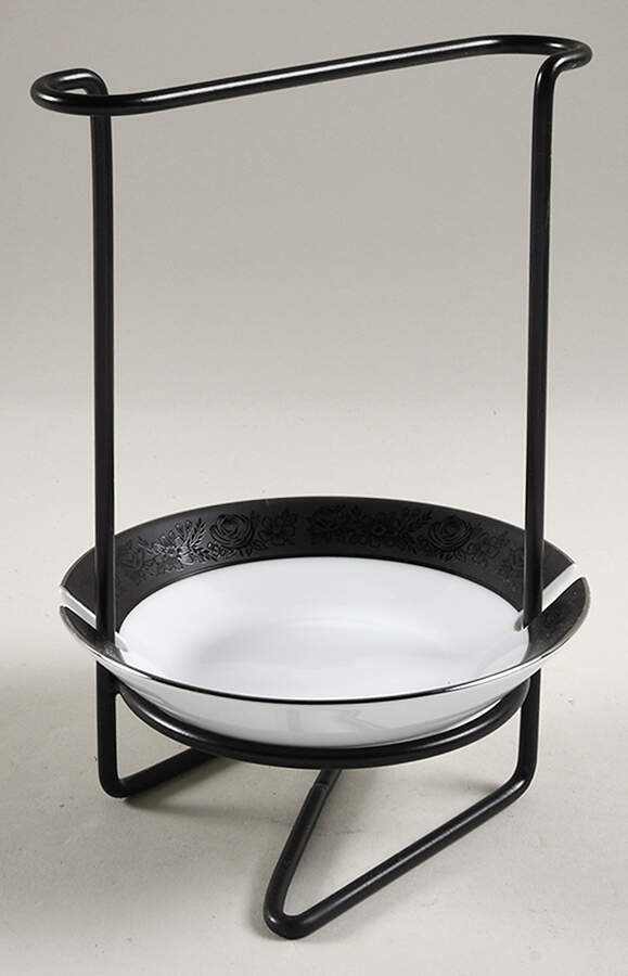 Sharon (Platinum Trim) 8"-8 1/4" Salad Serving Set/Utensil Holder  HC by Noritake-1