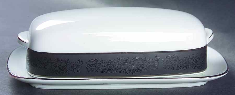 Sharon (Platinum Trim) 1/4 Lb Covered Butter by Noritake-1