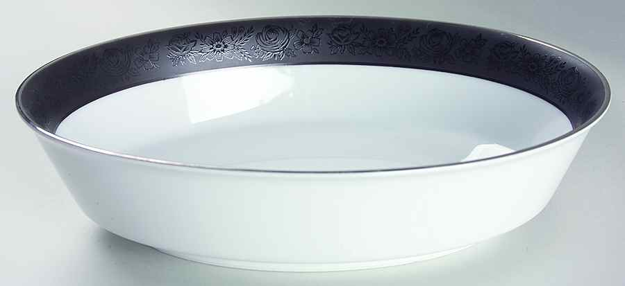 Sharon (Platinum Trim) 9" Oval Vegetable Bowl by Noritake-1