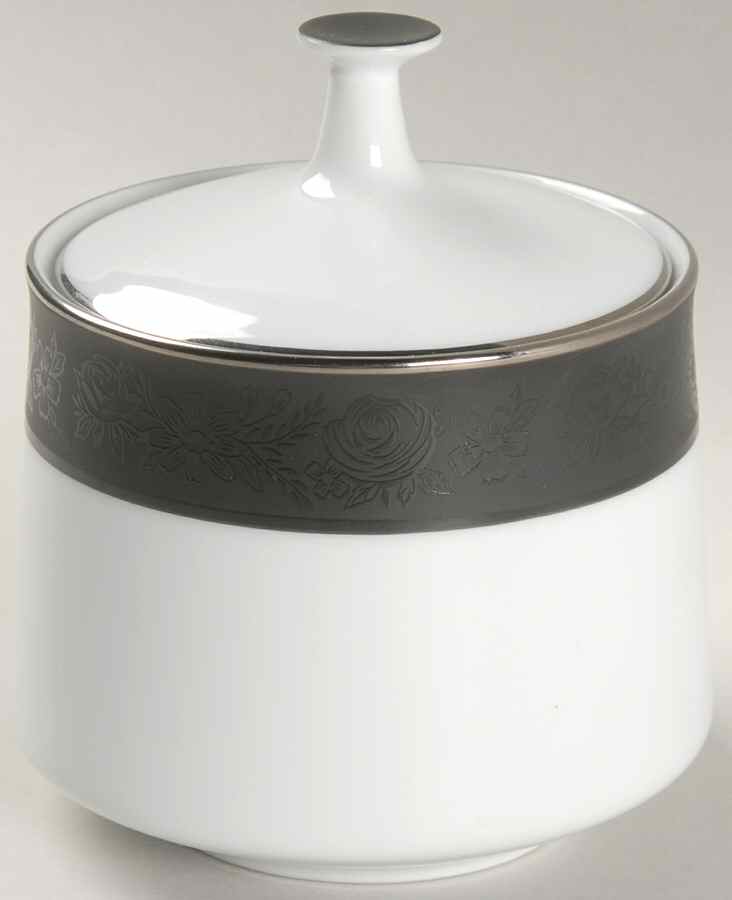 Sharon (Platinum Trim) Sugar Bowl & Lid by Noritake-1