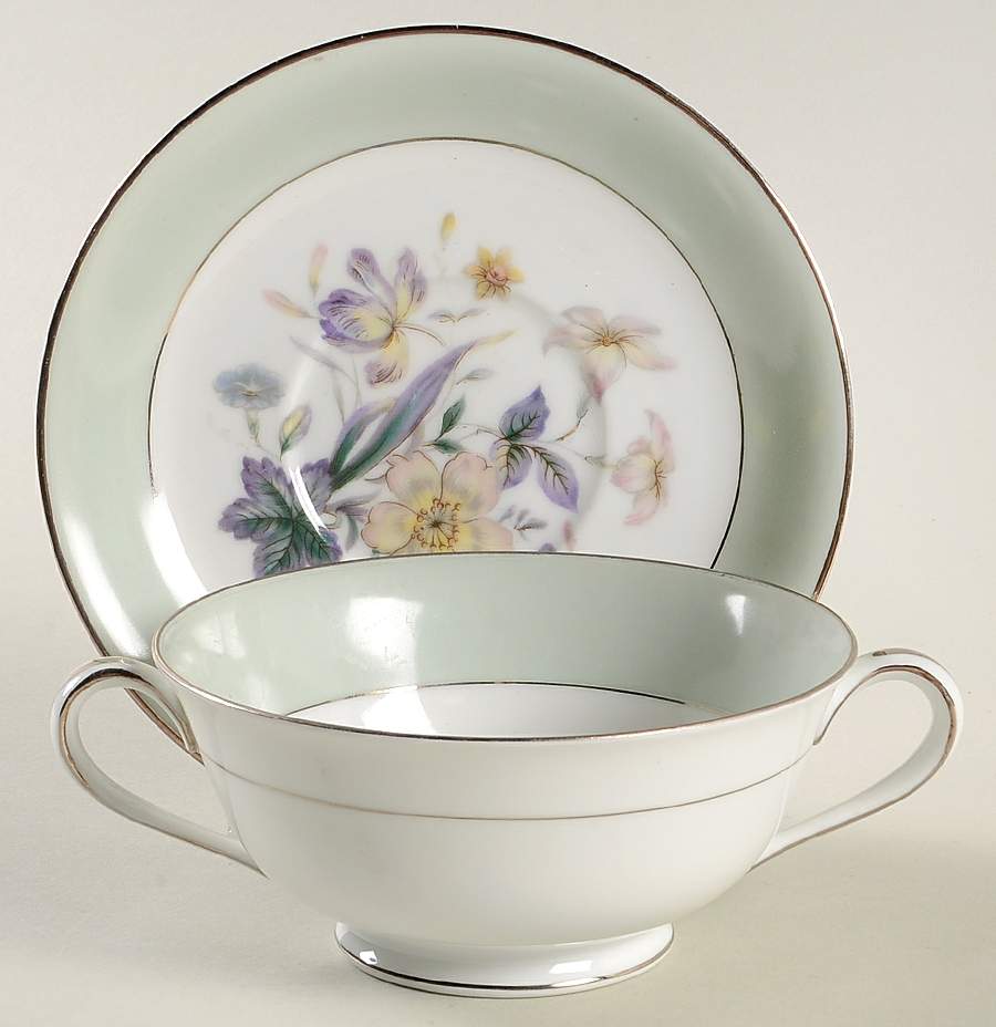 Shasta Footed Cream Soup Bowl & Saucer Set by Noritake-1