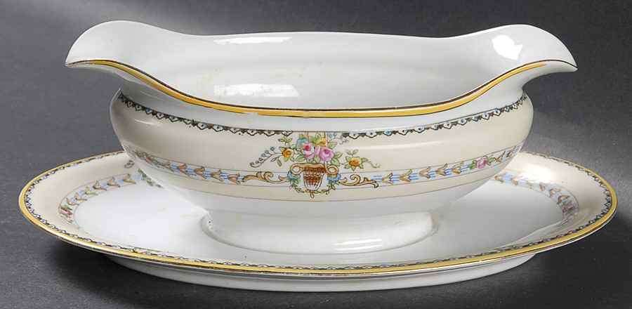 Shasta Gravy Boat with Attached Underplate by Noritake-1