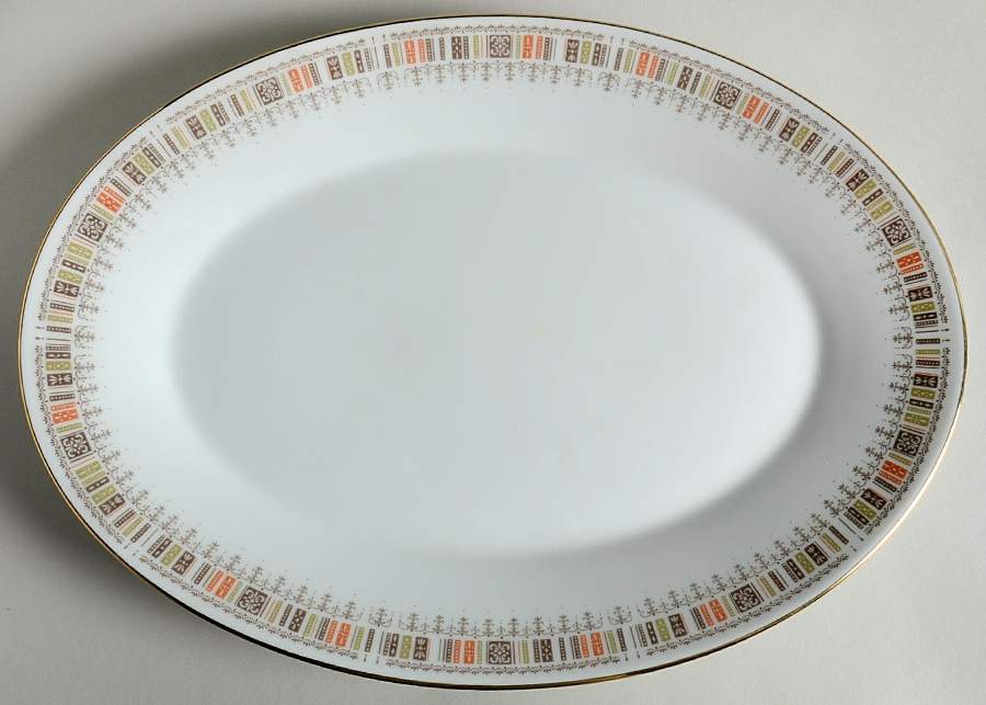 Shastra 14" Oval Serving Platter by Noritake-1