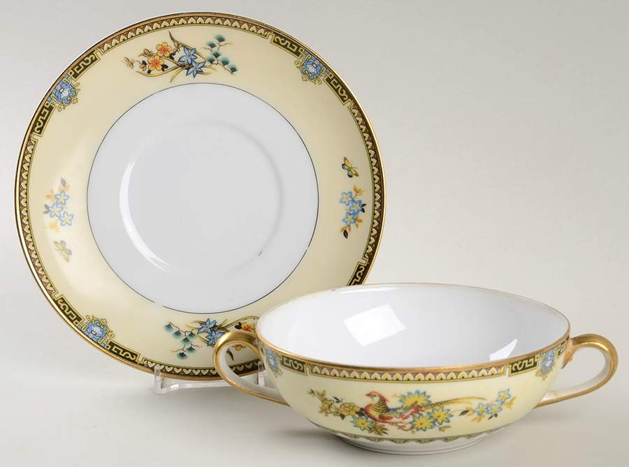 Sheila Flat Cream Soup Bowl & Saucer Set by Noritake-1