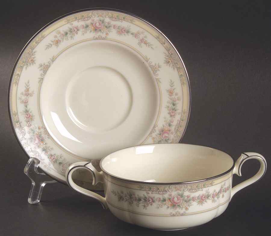 Shenandoah Flat Cream Soup Bowl & Cup Saucer Set by Noritake-1