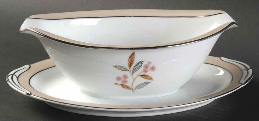 Sheridan Gravy Boat with Attached Underplate by Noritake-1
