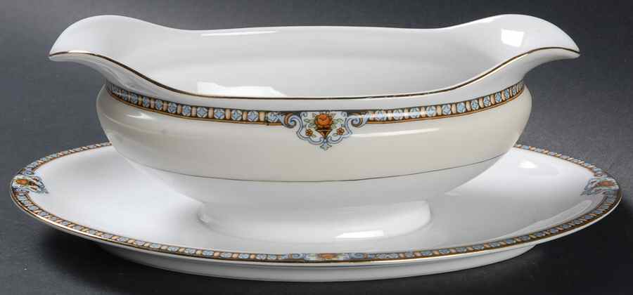 Shirley Gravy Boat with Attached Underplate by Noritake-1