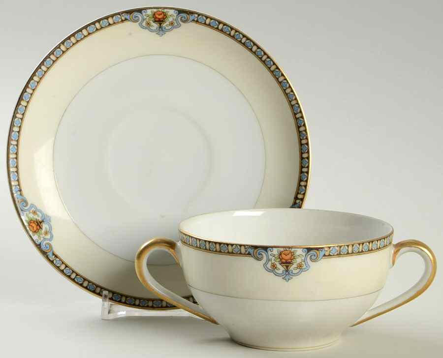 Shirley Flat Bouillon Cup & Saucer by Noritake-1
