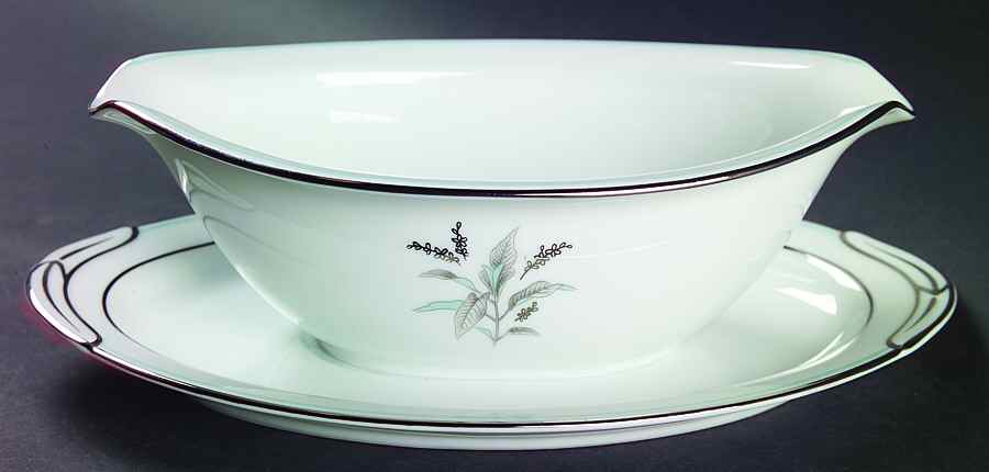 Shirley Gravy Boat with Attached Underplate by Noritake-1