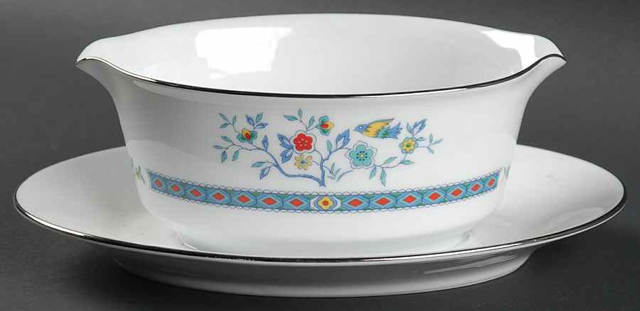 Shangri-La (2363) Gravy Boat with Attached Underplate by Noritake-1