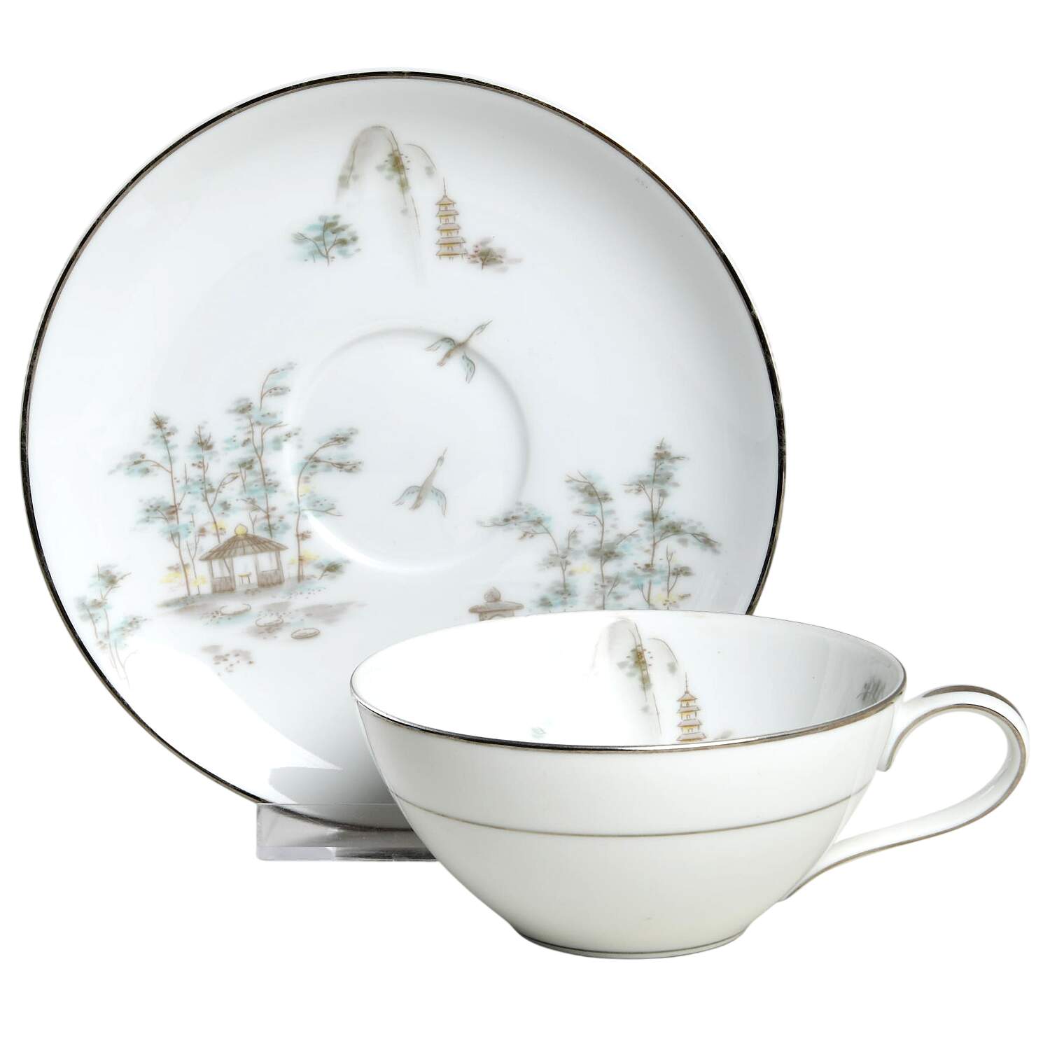 Shangri-La (5787) Flat Cup & Saucer Set by Noritake-1