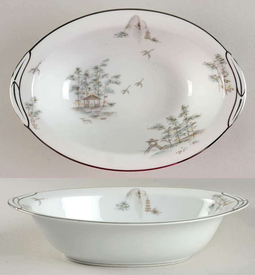 Shangri-La (5787) 10" Oval Vegetable Bowl by Noritake-1
