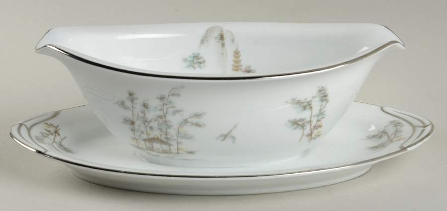 Shangri-La (5787) Gravy Boat with Attached Underplate by Noritake-1