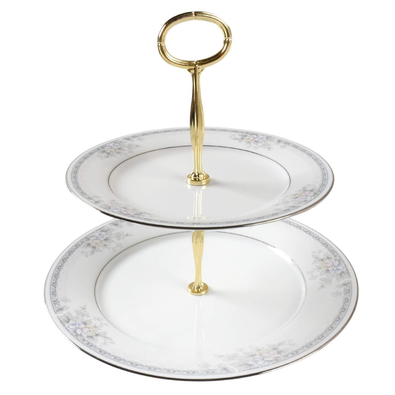 Silk Garland 6 5/8"-10"  2 Tiered Serving Tray (Dp, Sp) HC by Noritake-1