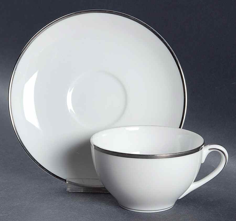 Silverdale Flat Cup & Saucer Set by Noritake-1