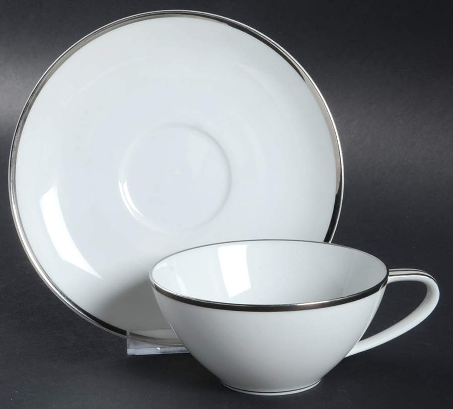 Silverdale Flat Cup & Saucer Set by Noritake-1