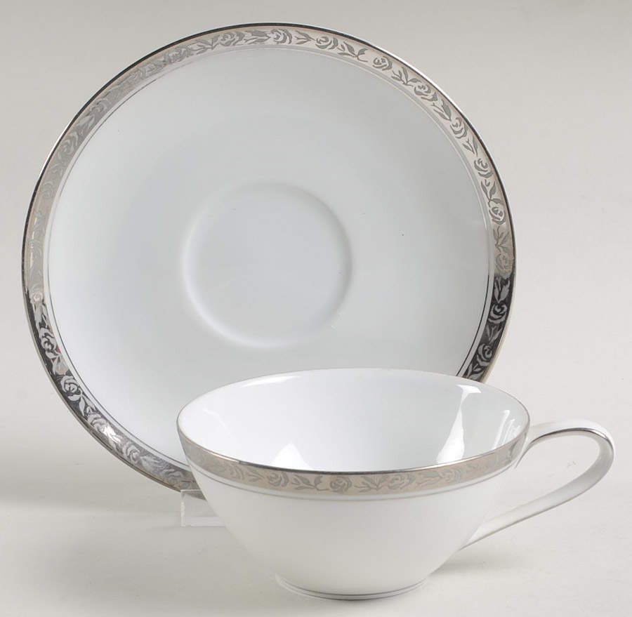 Silvester Flat Cup & Saucer Set by Noritake-1