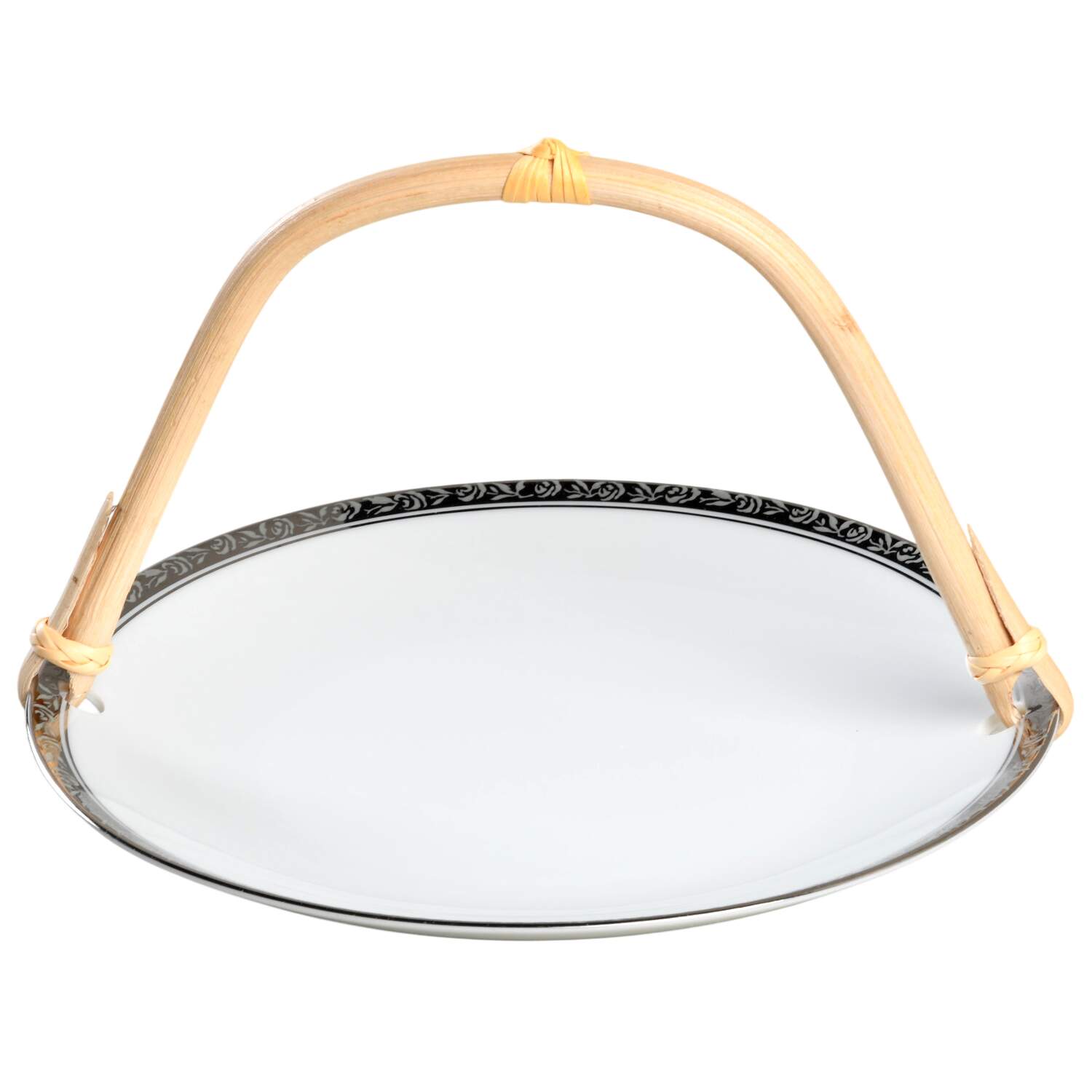 Silvester 5 3/8"-5 5/8" Bamboo Handled Serving Plate  HC by Noritake-1