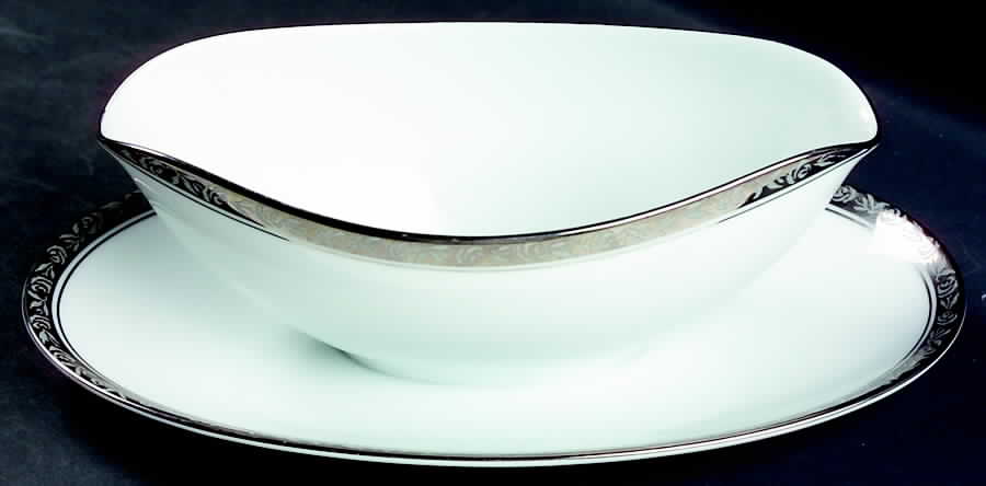 Silvester Gravy Boat with Attached Underplate by Noritake-1
