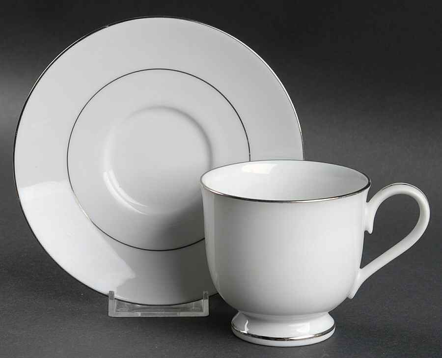 Silverdale Footed Cup & Saucer Set by Noritake-1