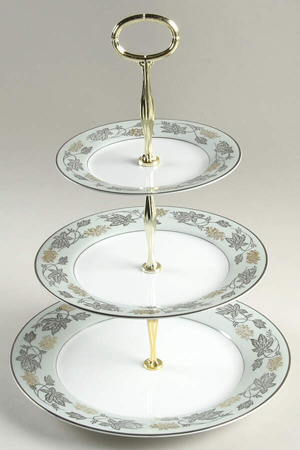 Silvine 13 7/8"-14 1/4" 3-Tiered Serving Tray(DP,SP,BB) HC by Noritake-1