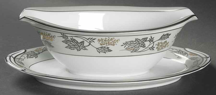 Silvine Gravy Boat with Attached Underplate by Noritake-1