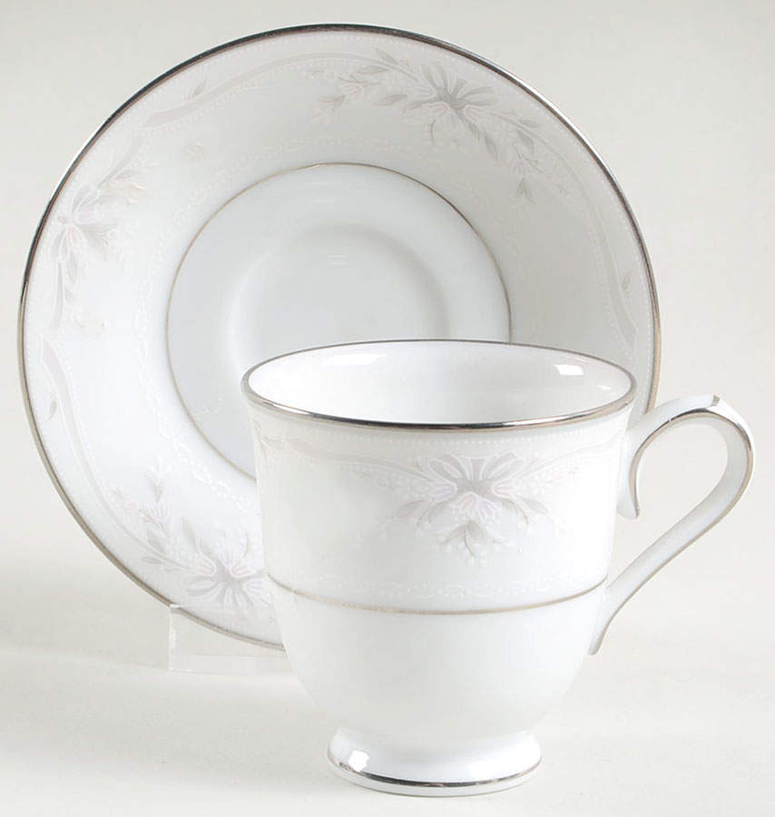 Silk Ribbons Footed Demitasse Cup & Saucer Set by Noritake-1