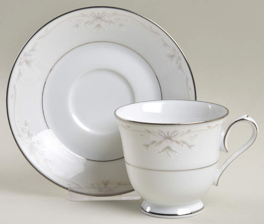 Silk Ribbons Footed Cup & Saucer Set by Noritake-1