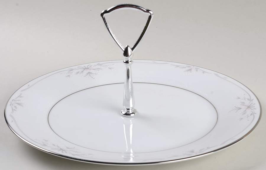 Silk Ribbons Round Serving Plate with Handle (DP) by Noritake-1
