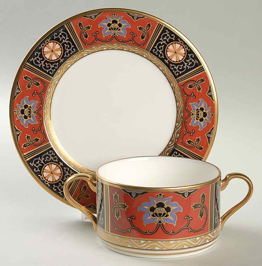 Silk Winds Cream Soup Bowl & Bread Plate/Saucer Set by Noritake-1