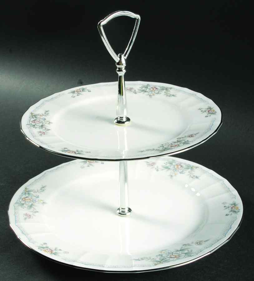 Smithfield 2 Tiered Serving Tray (Dinner & Salad Plate) by Noritake-1