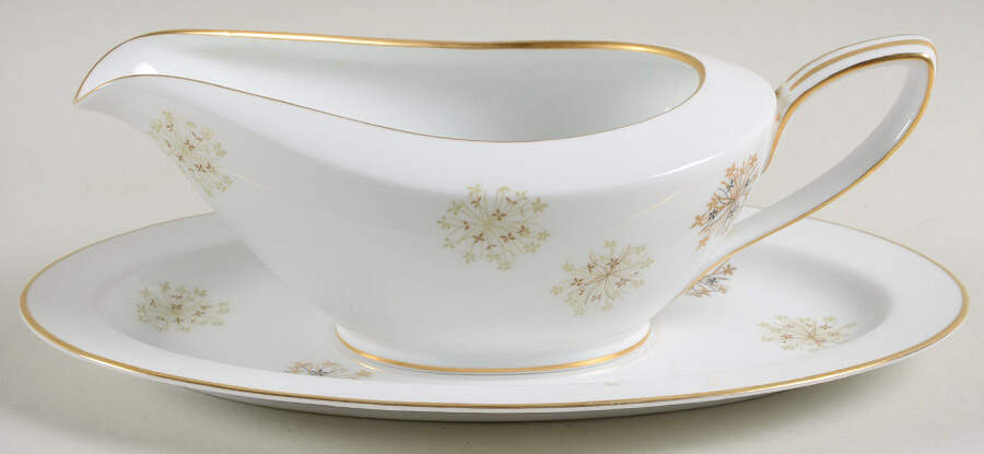 Snowflake (6908, 6934) Gravy Boat & Underplate by Noritake-1