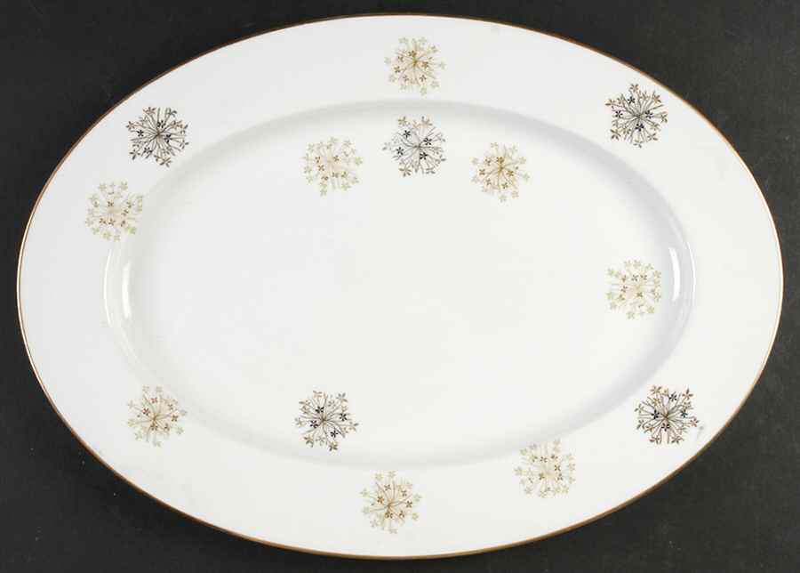 Snowflake (6908, 6934) 17" Oval Serving Platter by Noritake-1