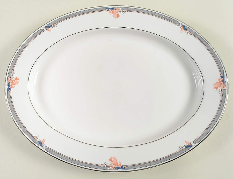 Snow Petal 13" Oval Serving Platter by Noritake-1